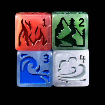 King of Crits D6 Set - Forces of Nature (4-Piece)