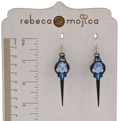 Chainmaille D20 Earrings - Black Gunmetal Spike