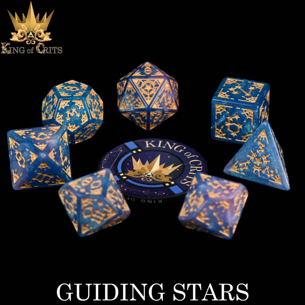 King of Crits Dice Set - Guiding Stars (7-Piece)