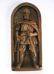 Reproduction Medieval Carving - Viking Warrior Plaque