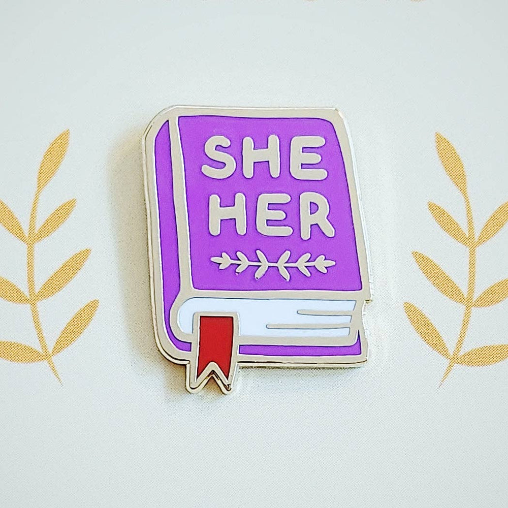 Enamel Pin - Pronoun Book  (She/Her)