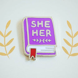 Enamel Pin - Pronoun Book  (She/Her)