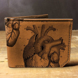 Leather Wallet - Anatomical Heart (Brown)