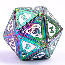 Metal RPG Dice Set - Sorcerer Class (Rainbow w/White)