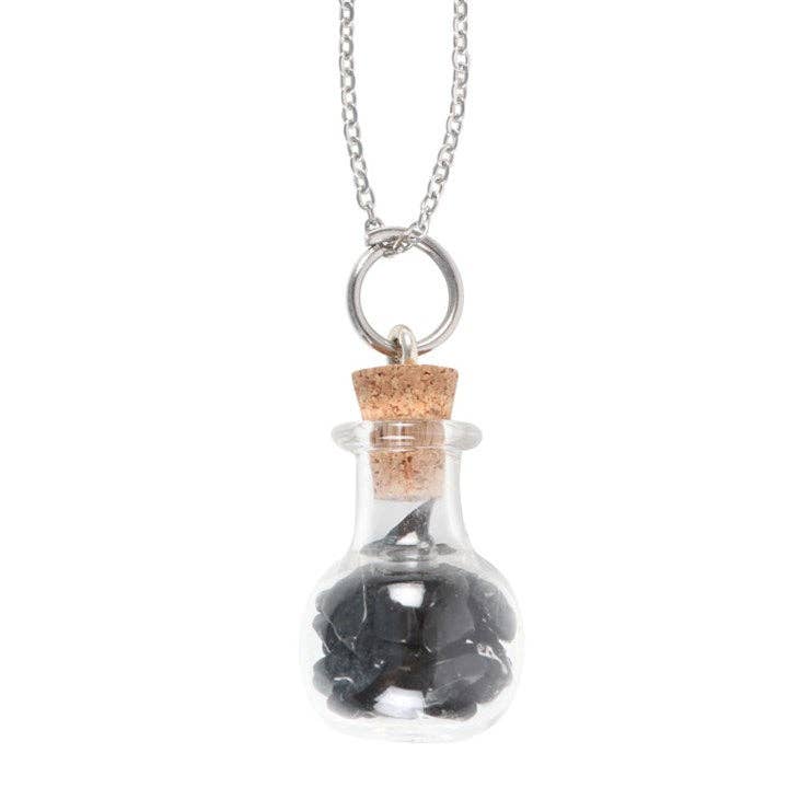Potion Bottle Necklace - Obsidian
