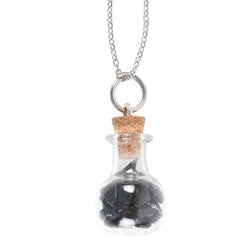 Potion Bottle Necklace - Obsidian