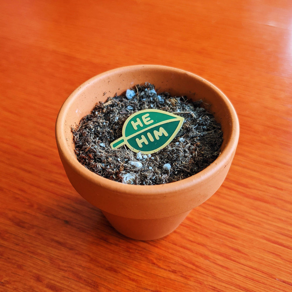 Enamel Pin - Pronoun Leaf (He/Him)