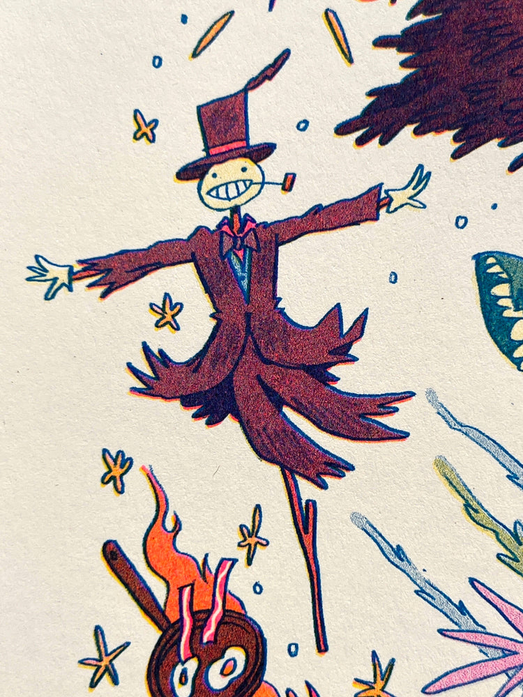 Riso Print - Howl's Moving Castle