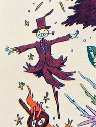 Riso Print - Howl's Moving Castle