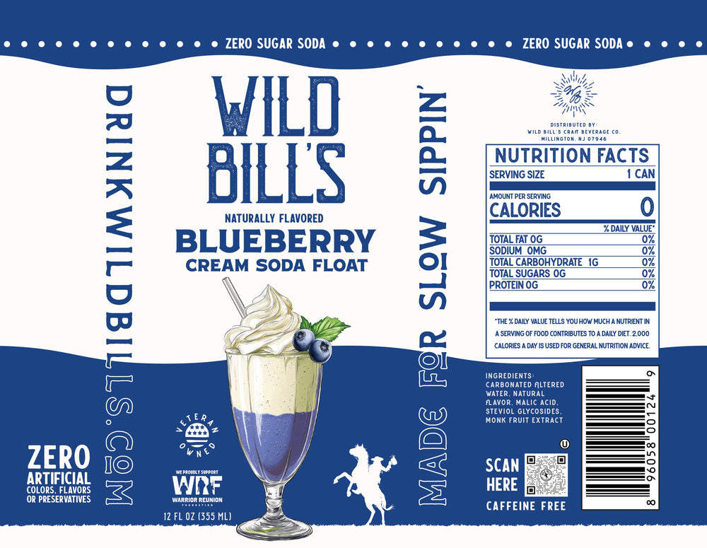 Zero Sugar Craft Soda - Blueberry Cream Soda Float