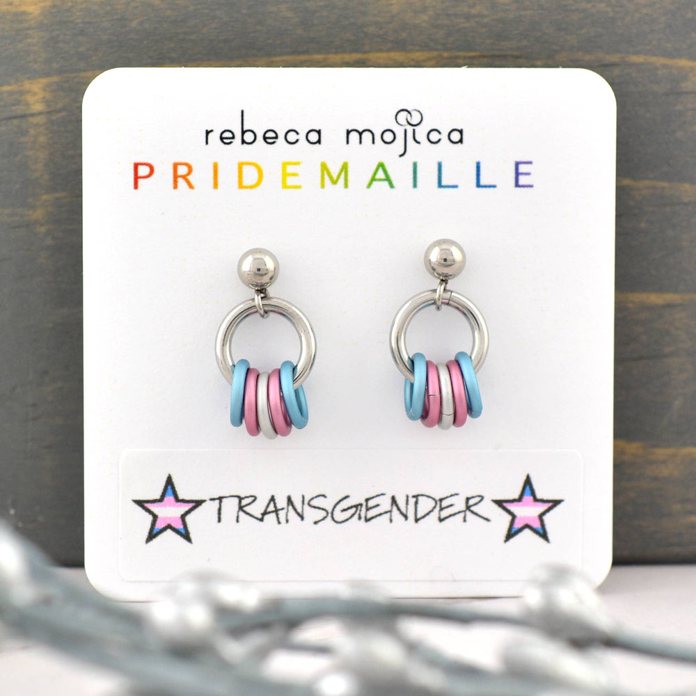 Pridemaille Tiny Hoop Earring - Transgender Pride