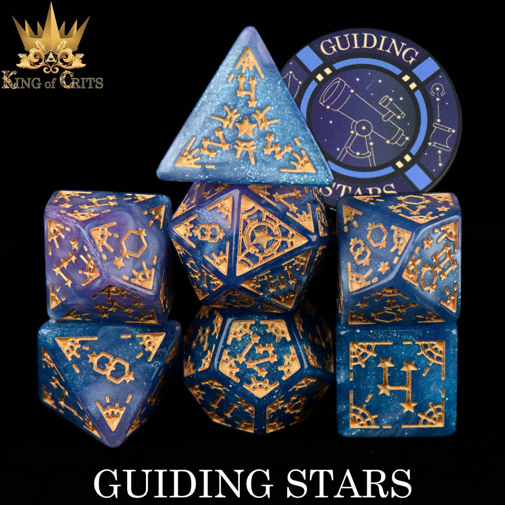 King of Crits Dice Set - Guiding Stars (7-Piece)