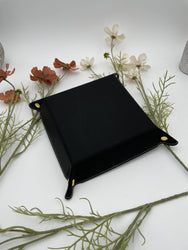 Vegan Leather Dice Tray - Gilded D20