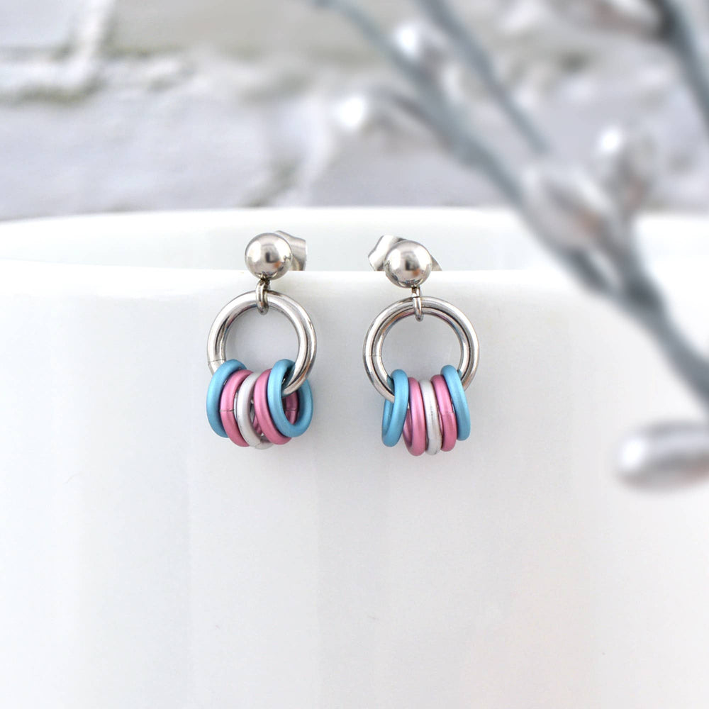 Pridemaille Tiny Hoop Earring - Transgender Pride