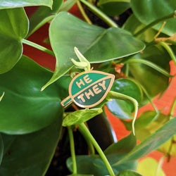 Enamel Pin - Pronoun Leaf (He/They)