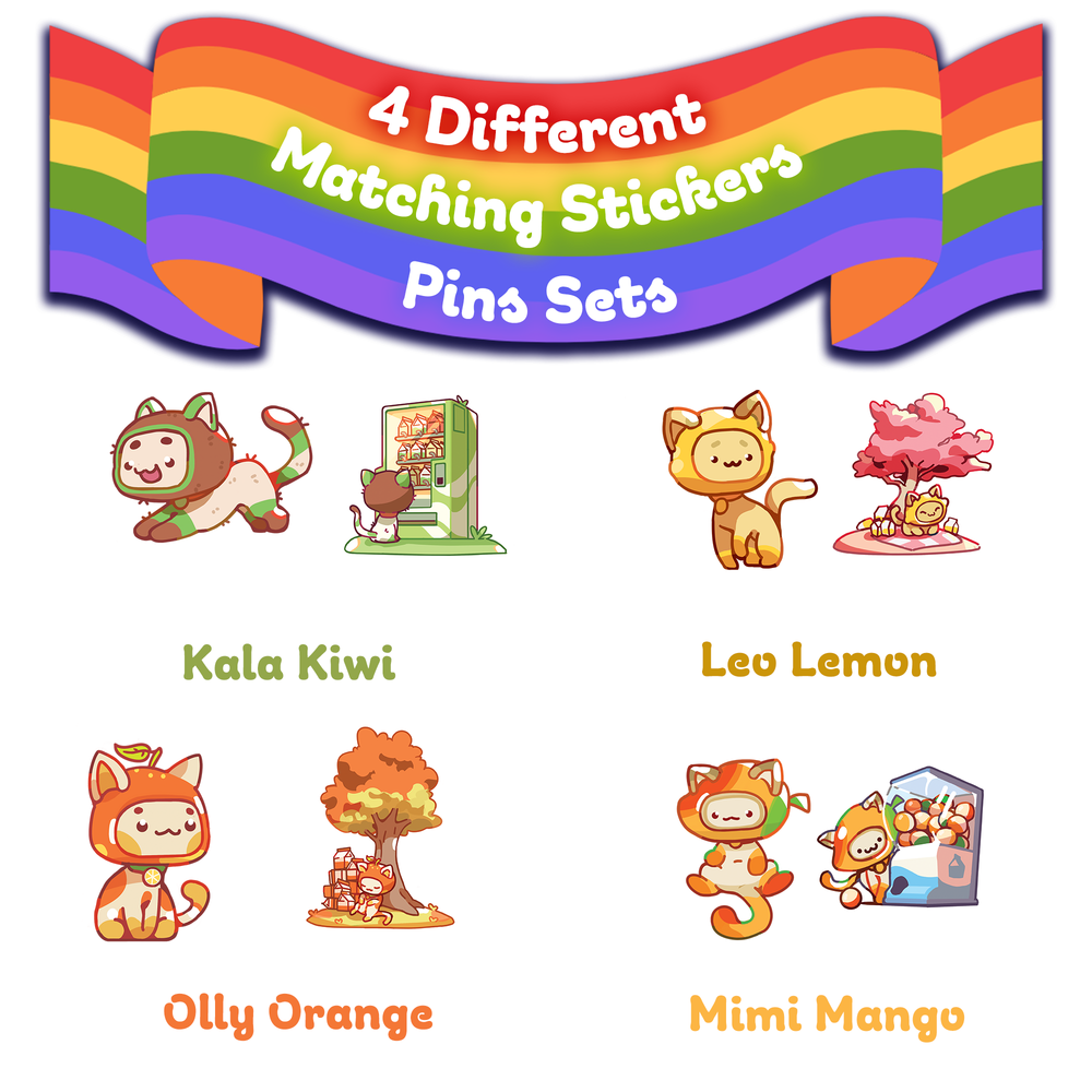 Mystery Dice - Kawaii Fruit Cat Milk Carton Case
