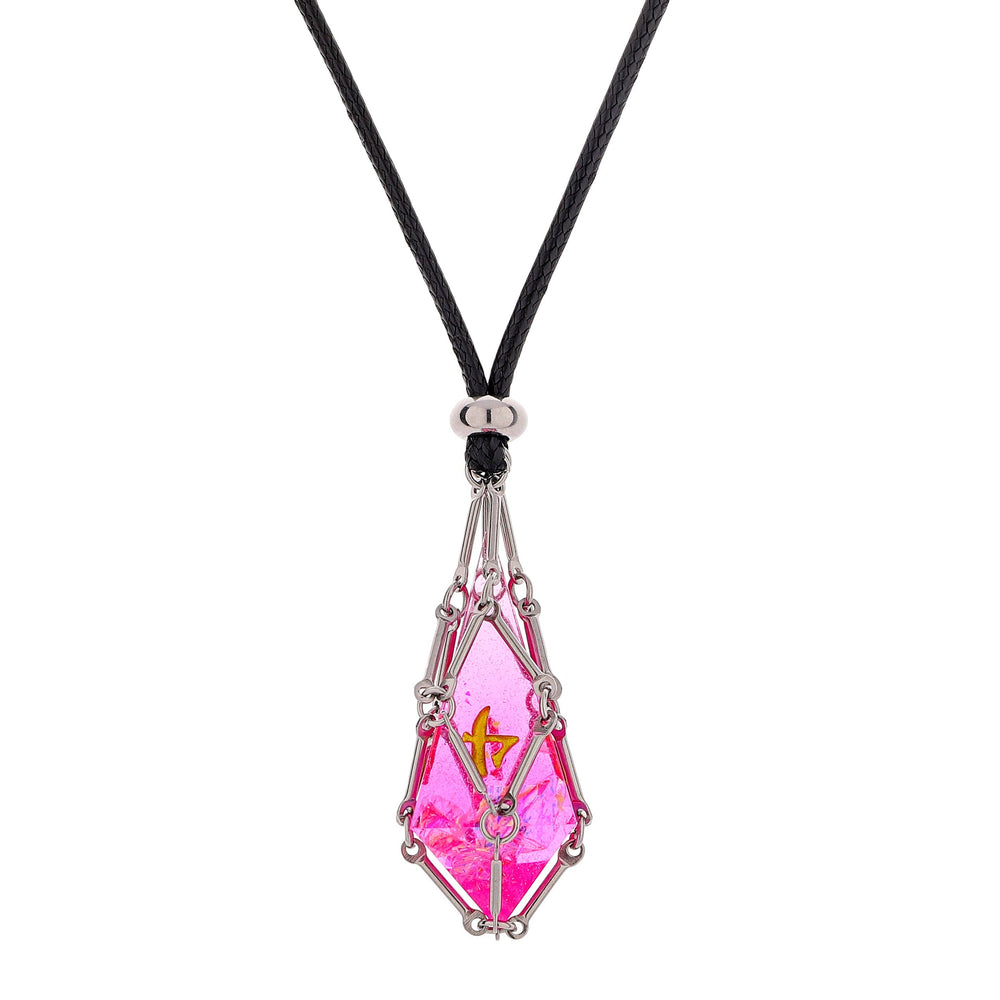 Mysticage Dice Necklace with D4 - Black Leather Chain