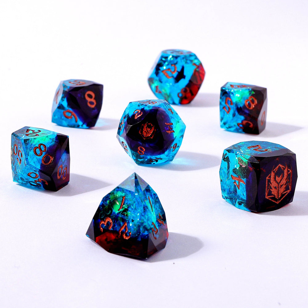 Sharp Edge Resin Dice - Captured Magic (Blue & Red)