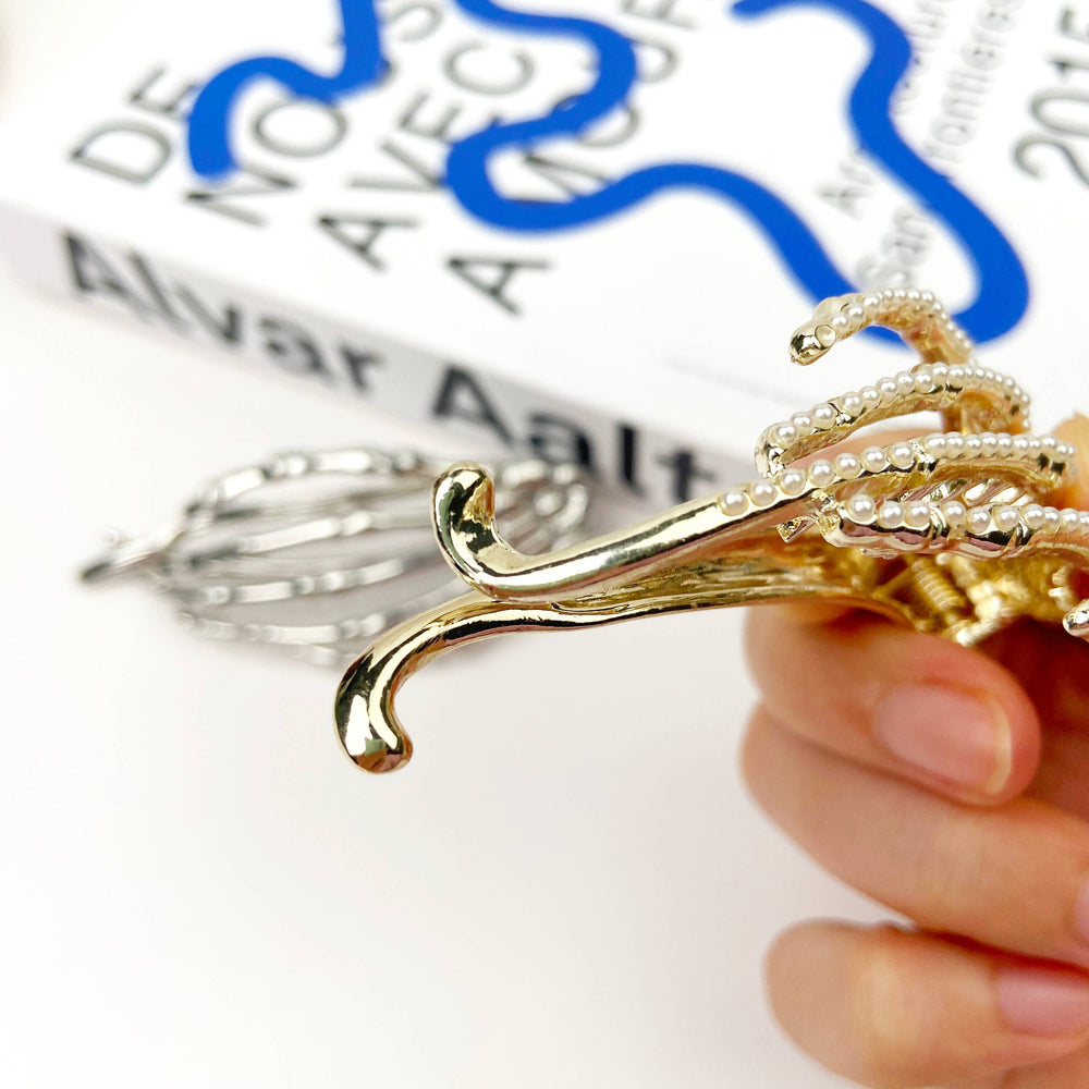 Hair Clip - Silver Hand