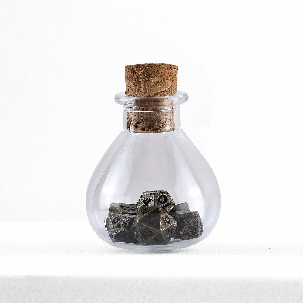 Mini Metal RPG Dice Set  - Unseelie Bottle (Ancient Bronze)