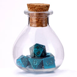 Mini Metal RPG Dice Set - Unseelie Bottle (Blue)