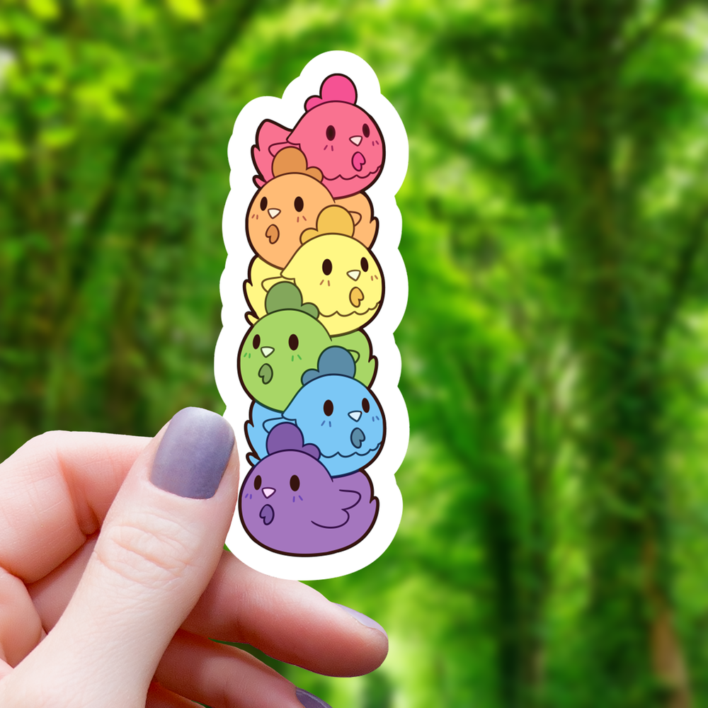 Vinyl Sticker - Pile of Chickens Pride