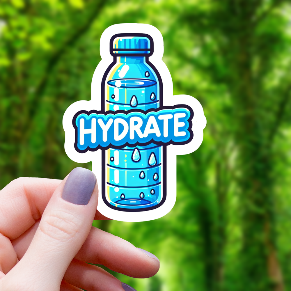 Vinyl Sticker - Hydrate Bottle of Water
