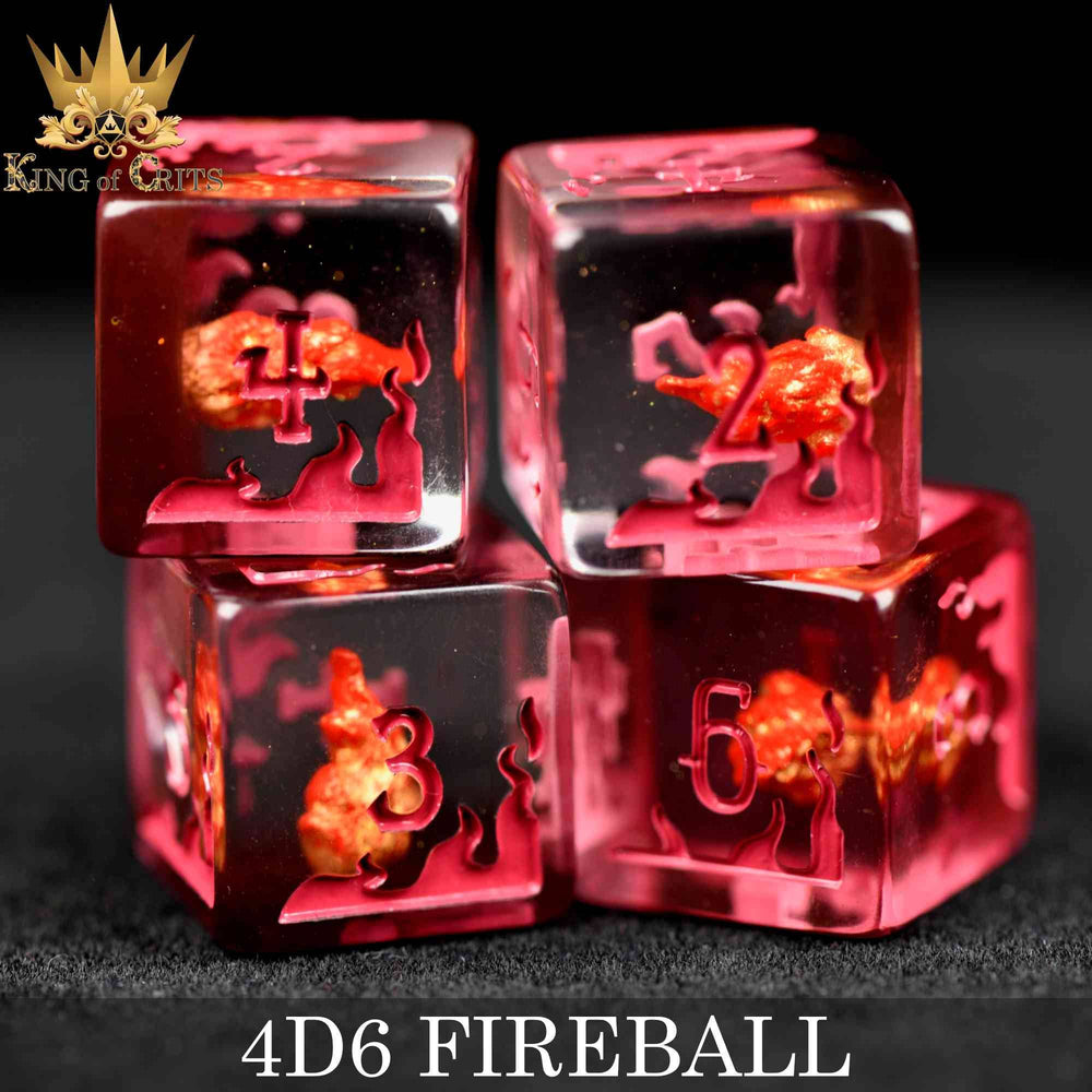 King of Crits Dice Set - Fireball 4D6