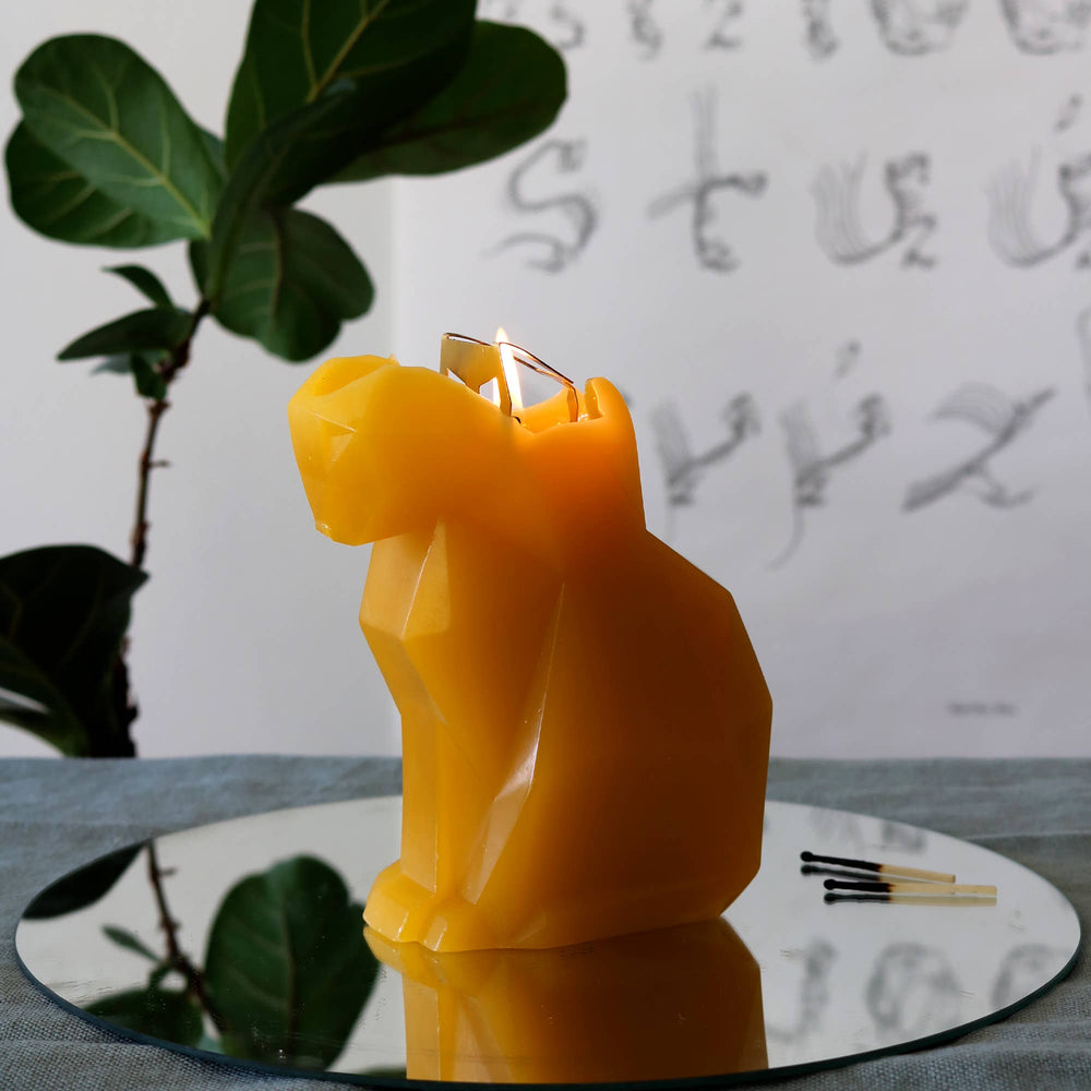PyroPet Candle - Kisa Cat Skeleton (Mustard Yellow)