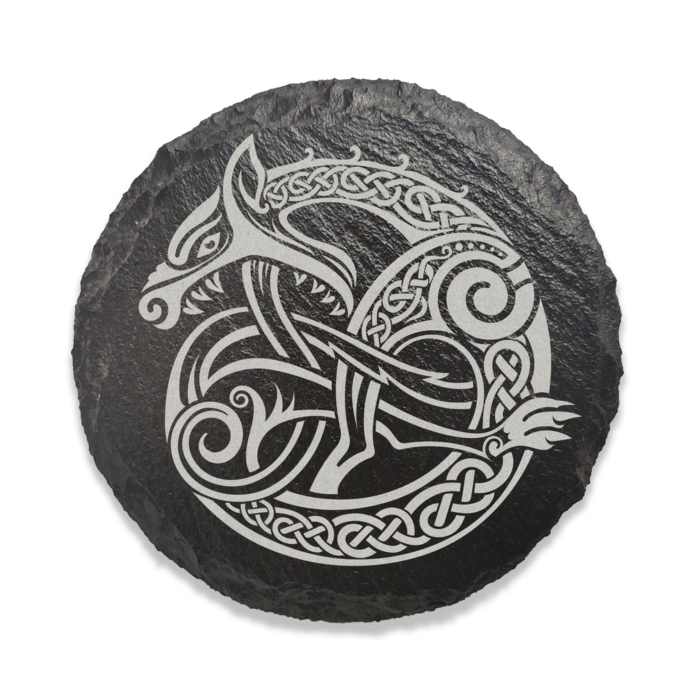 Slate Norse Mythology Coaster - Fenrir