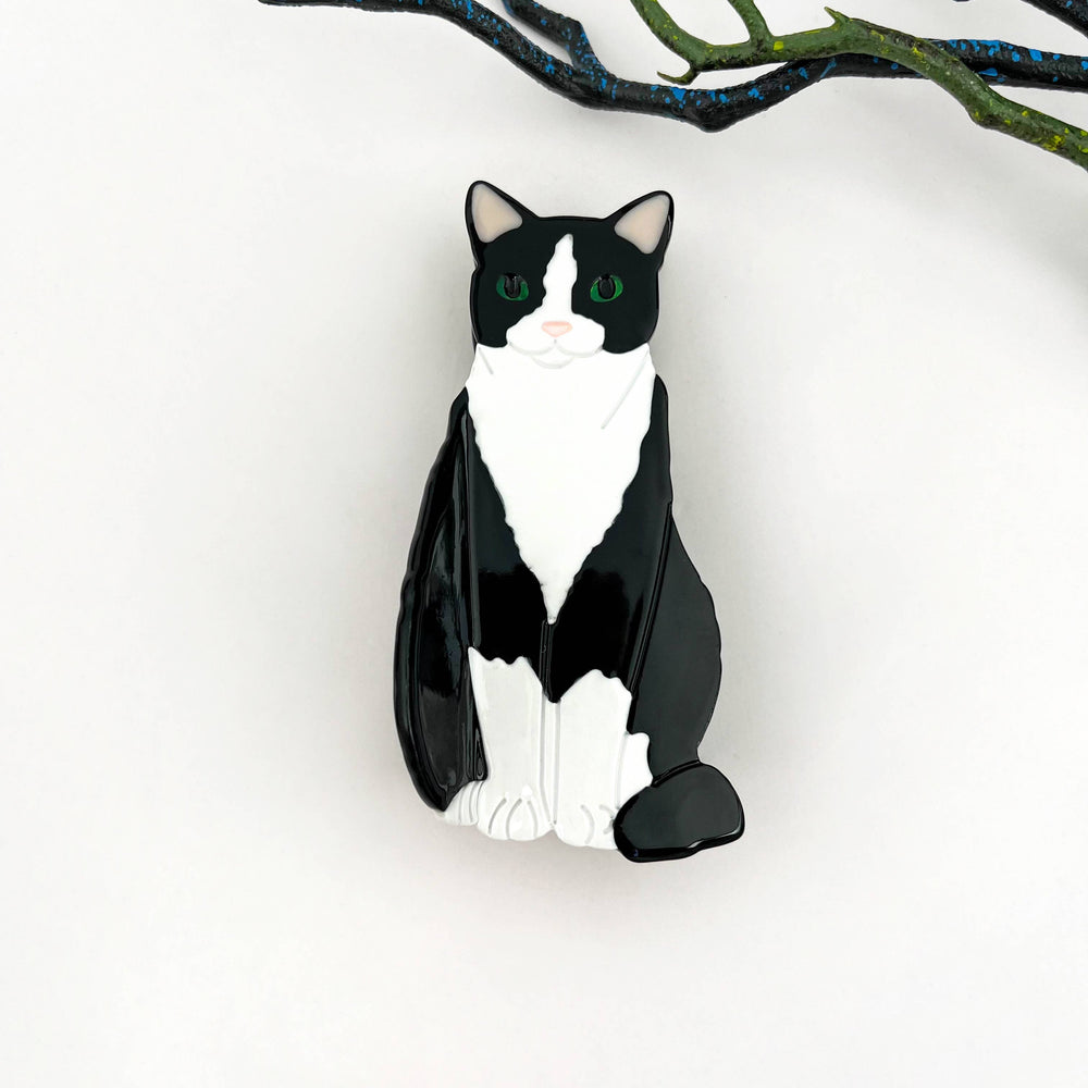Hair Clip - Creative Black/White Cat