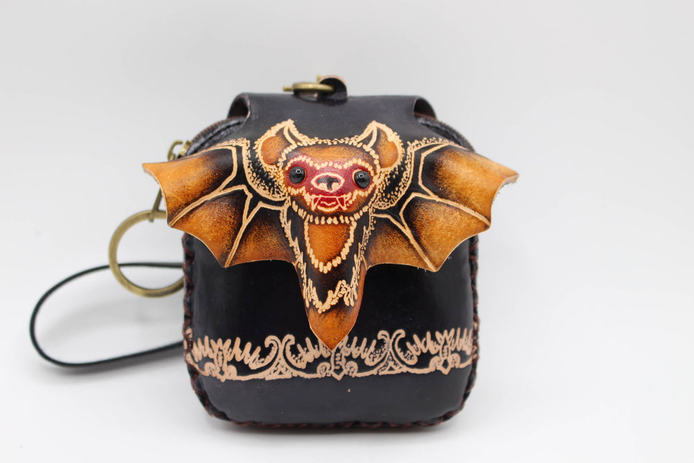 Leather Wristlet - Bat