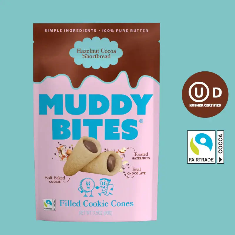 Muddy Bites - Hazelnut Cocoa Cookie Cone Snacks