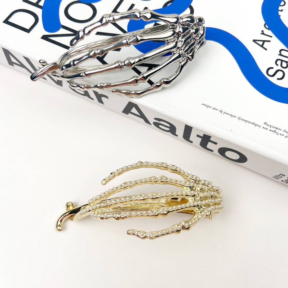 Hair Clip - Silver Hand