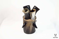 Drinking Horn Set with Stand