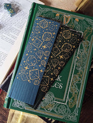 Dice Bookmark: Vegan Leather & Gold Foil - Textured Blue