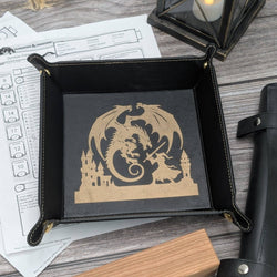 Vegan Leather Dice Tray - Dragon's Last Stand