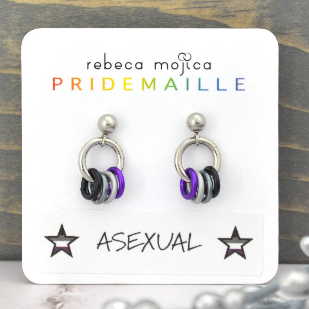 Pridemaille Tiny Hoop Earring - Asexual