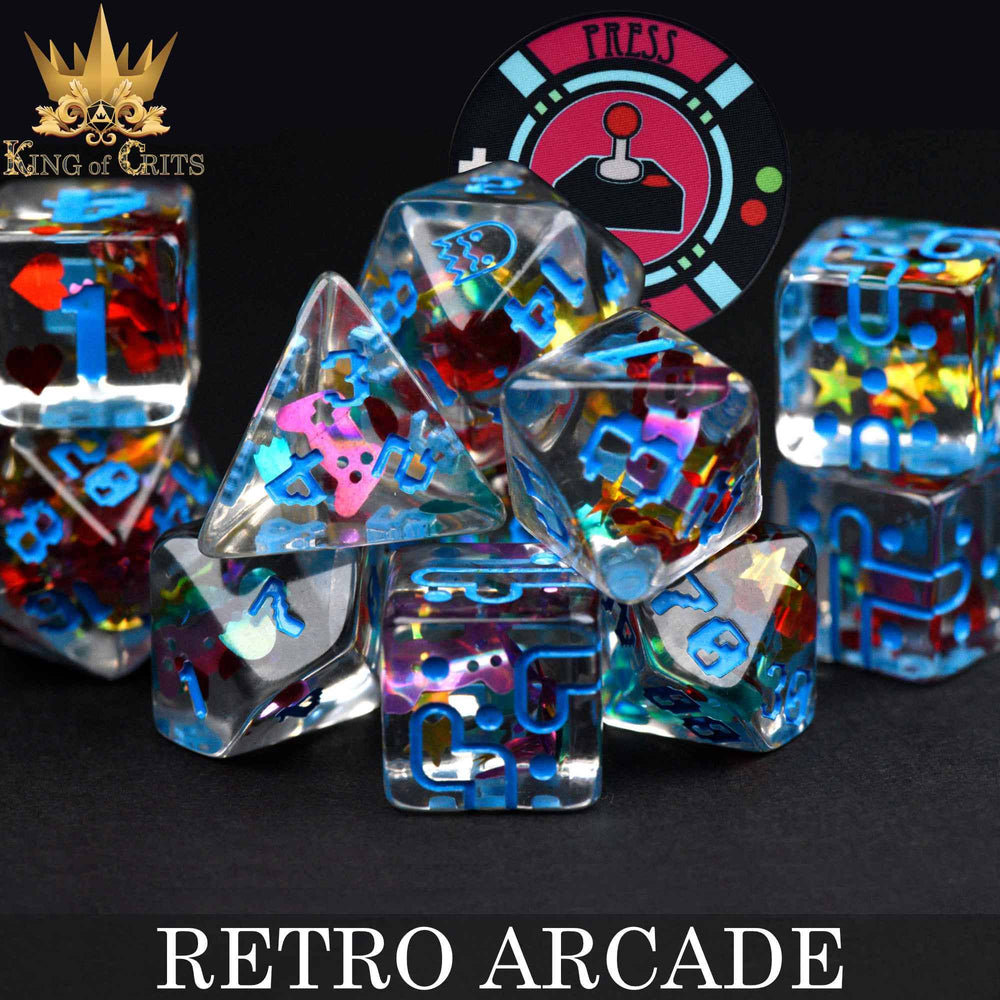 King of Crits Dice Set - Retro Arcade (11-Piece)