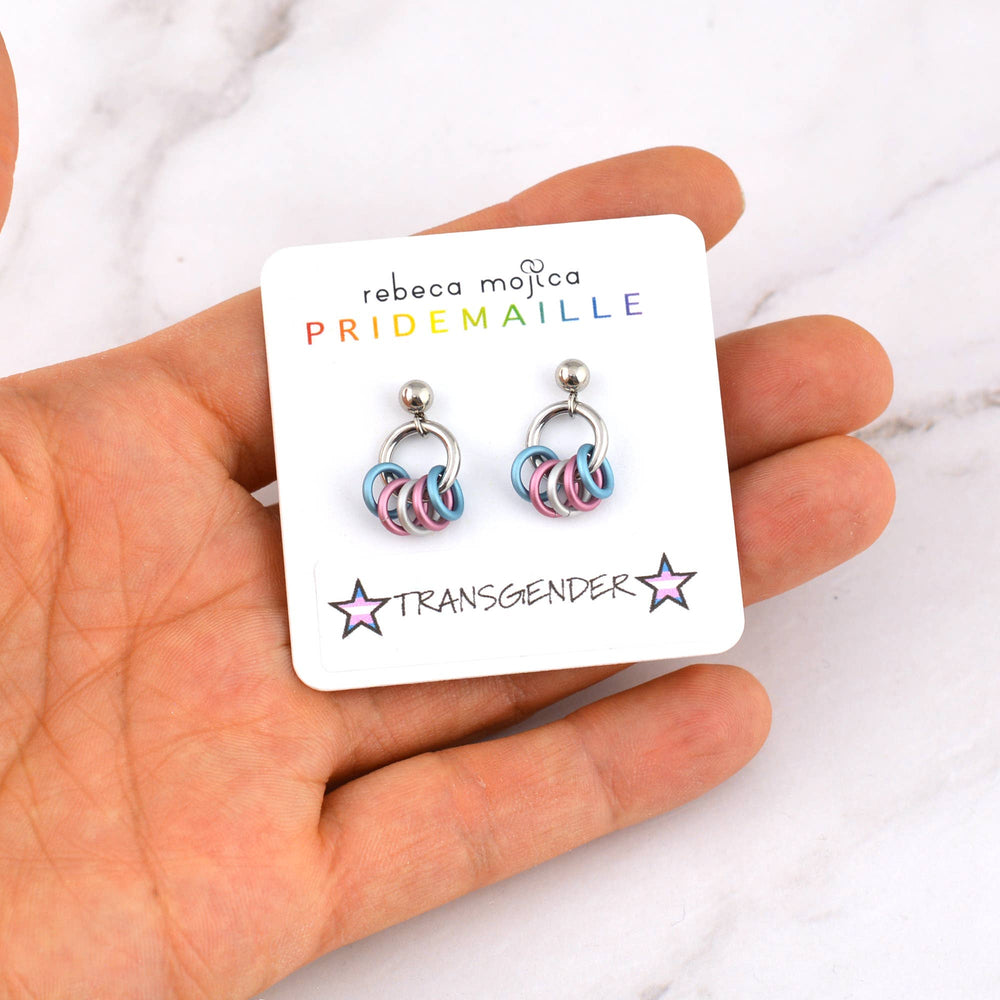 Pridemaille Tiny Hoop Earring - Transgender Pride