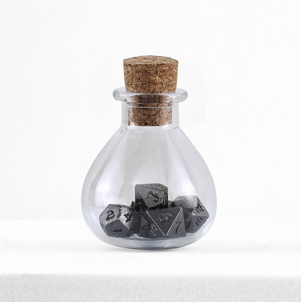 Mini Metal RPG Dice Set - Unseelie Bottle (Gunmetal)