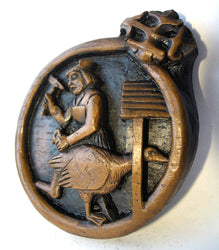 Reproduction Medieval Carving - Shoeing the Goose