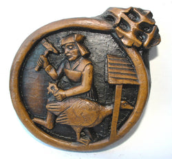 Reproduction Medieval Carving - Shoeing the Goose