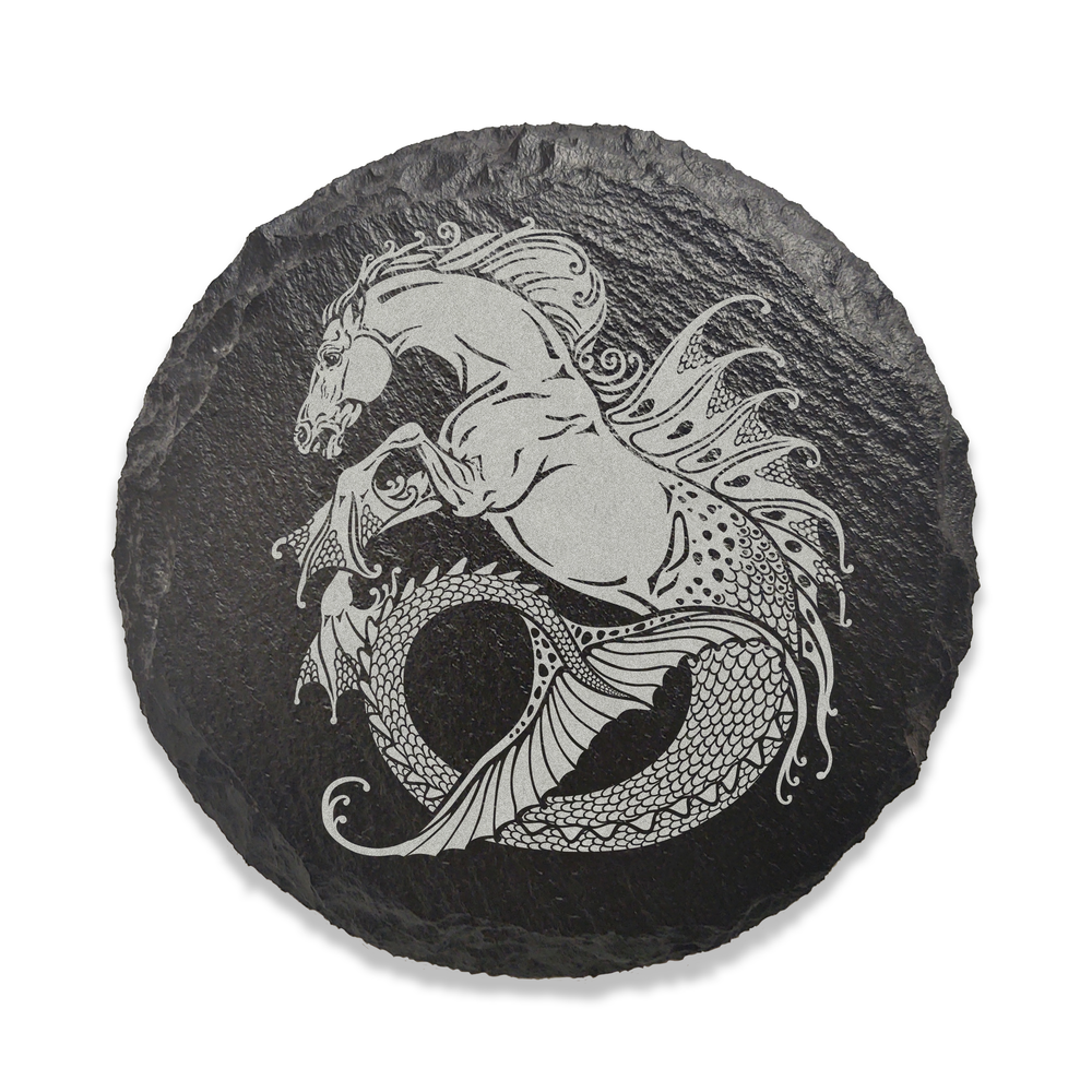 Slate Mythical Beast Coaster - Hippocampus