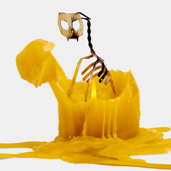 PyroPet Candle - Kisa Cat Skeleton (Mustard Yellow)