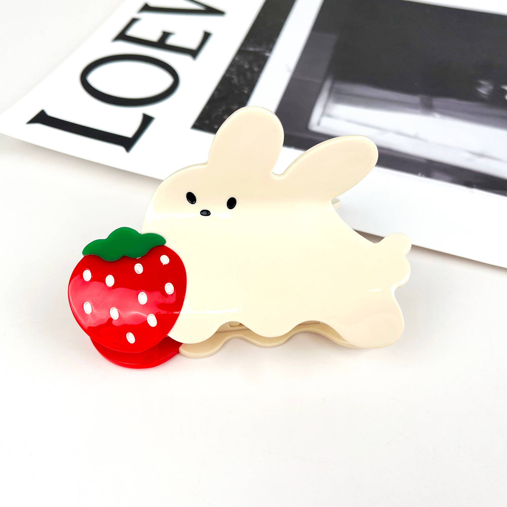 Hair Clip - Strawberry Rabbit