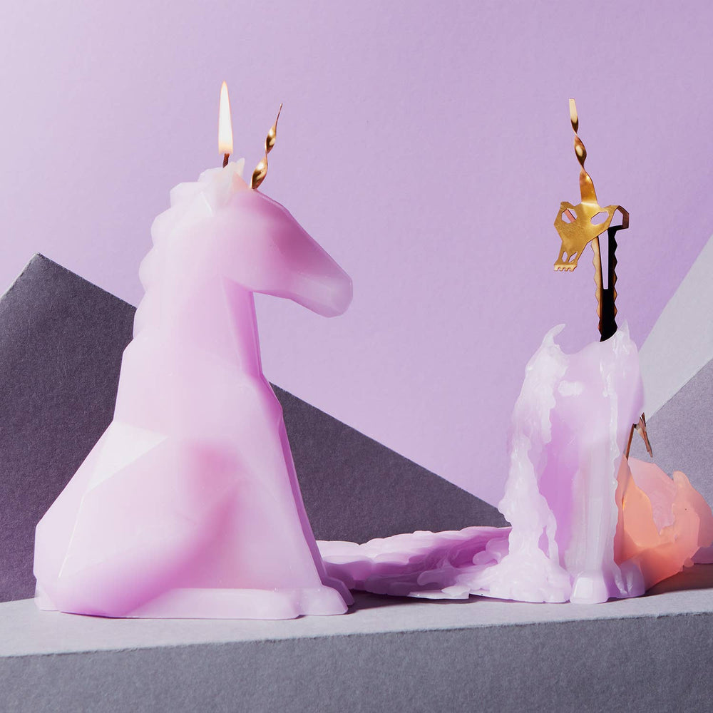PyroPet Candle - Einar Unicorn Skeleton (Lilac)