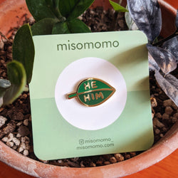 Enamel Pin - Pronoun Leaf (He/Him)