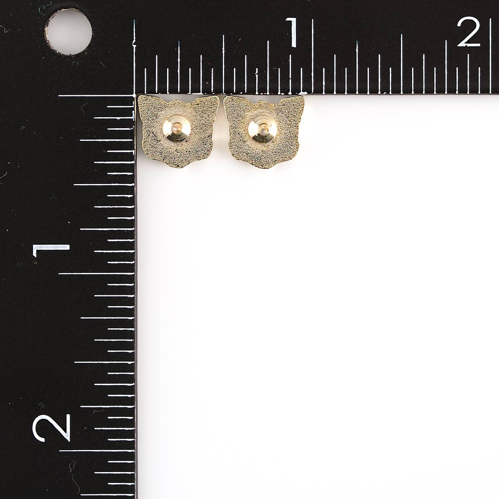 Enamel Earrings - Black Cat
