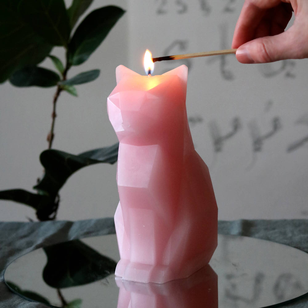 PyroPet Candle - Kisa Cat Skeleton (Light Pink)